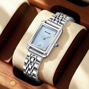 Reloj Minimalista Personalizado, Cuadrado, Pequeño, Impermeable, de Lujo para Mujer, Correa de Acero Inoxidable, Venta al Por Mayor, con Segundero Pequeño - Product Image 1