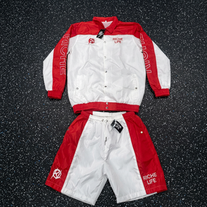 Ensemble 2 pièces respirant de haute qualité pour homme, avec logo personnalisé, t-shirt d'été à manches courtes et survêtement en tissu éponge 100 % coton 300 GSM - Product Image 3