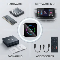 Adaptador Inalámbrico Carplay Compatible con Netflix y YouTube para Pantalla de Auto OEM
