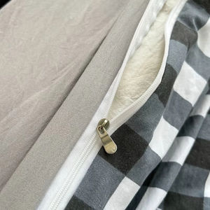 3pcs Classic <span class=keywords><strong>Noir</strong></span> <span class=keywords><strong>et</strong></span> <span class=keywords><strong>Blanc</strong></span> Plaid Striped Cover Set Soft Washed Cotton Quilt Cover Adult Children Bedroom Bedroom Bedding Set - Product Image 6