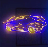 Enseigne néon personnalisée pour logo de marque automobile, enseigne lumineuse LED néon avec base en acrylique, enseigne murale pour promotion de garage de réparation automobile ou devanture de magasin