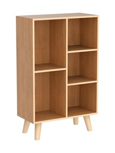 Étagère ouverte <span class=keywords><strong>basse</strong></span> - <span class=keywords><strong>Meuble</strong></span> de rangement en bois à 3 niveaux sur pied avec base - Product Image 1