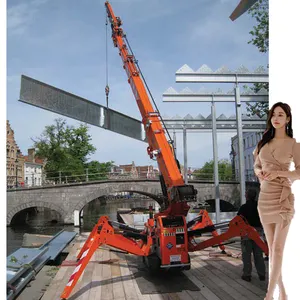 XR Supply 3-8 tons crawler crane construction engineering narrow space with small spider crane crawler derrick