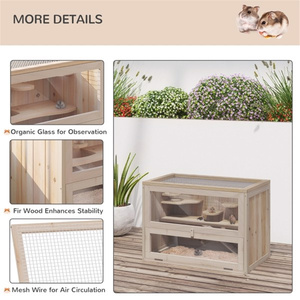 DB Chenil pliable en bois pour chiens Oiseaux Reptiles Cochons d'Inde Hamsters avec chaleur animale pour maisons de petits animaux - Product Image 1