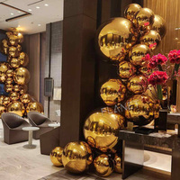 Ballons de fête en PVC argenté à effet miroir, boule disco gonflable, boule miroir pour la décoration de scène, vente chaude