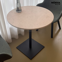 Table basse mobile de luxe moderne NORYA avec plateau en marbre naturel et structure en métal pour salon