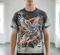 T-shirt en coton vintage surdimensionné de haute qualité personnalisé avec logo imprimé en relief 3D, service OEM, marque de créateur, t-shirts pour hommes