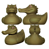 Figuras de Acción Personalizadas de Cocodrilos de Goma, Juguetes de Baño con Logotipo de Cocodrilo, Animales Impresos al por Mayor, Juguetes de Cocodrilos 3D