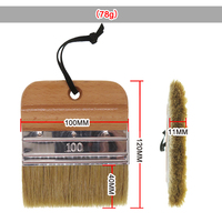 Pinceau plat suspendable 120*100mm avec manche en bois pour peinture à la craie, brosses de nettoyage, pinceau de détail pour peinture, teinture et cirage