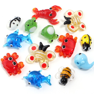 1 pezzo fatto a mano con il mondo degli animali fai da te braccialetto con foro dritto <span class=keywords><strong>collana</strong></span> a forma di perle di vetro perline di cristallo - Product Image 1