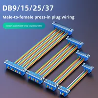 Cable plano crimpado personalizado sin soldadura, con conectores macho y hembra para puertos serie DB9, DB15, DB25, DB37