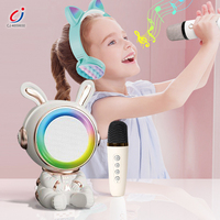 Mainan speaker Karaoke portabel Chengji mainan mikrofon menyanyi Model Game Karaoke anak-anak kelinci angkasa kartun mainan dengan lampu