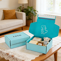 Boîtes d'expédition en carton ondulé personnalisées avec bande de déchirement en papier, fermeture éclair auto-adhésive, pour emballages cadeaux