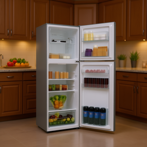 Refrigerador con Congelador Superior BCD-338W 338L, Descongelación Automática, Enfriamiento Directo, Eléctrico, Independiente, de Plástico - Product Image 2