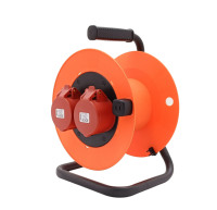 Enrouleur de câble industriel 25m 50m CEE 16A 240V avec double prise, enrouleur PP, cadre en fer triangulaire, câbles 1,5mm et 2,5mm
