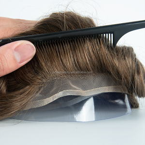 Perruque personnalisée en cheveux indiens blonds 7x9 pouces, franges en cheveux humains Remy, densité 130%, base en PU, nouée à la main, ondulations profondes/ondulées, raie à droite - Product Image 6