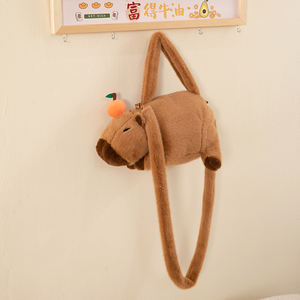 Children's Cartoon Capybara Plush Backpack New Style Zipper Closure Doll <strong>Bag</strong> Kids Satchel - Product Image 4
