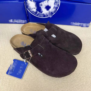 Birkenstocks Unisexe en cuir véritable, sabots légers en liège, <span class=keywords><strong>sandales</strong></span> plates d'été, broderie, bout fermé, chaussures pour hommes et femmes - Product Image 4