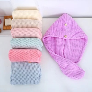 Serviette turban super absorbante pour cheveux, séchage rapide, <span class=keywords><strong>avec</strong></span> boutons et boucles de fixation, pour salon de coiffure - Product Image 2
