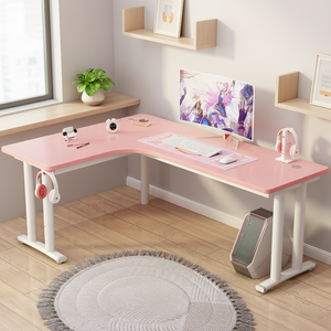 Çalışma Masası ve Kitaplık Kombinasyonu Köşe Bilgisayar Masası Öğrenci Ev Köşe Çalışma Masası Keçe Delikli Panel E-spor Masası - Product Image 5