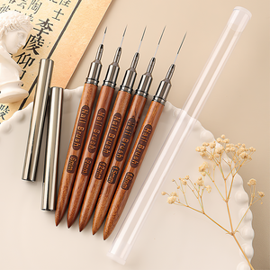 Set de Arte para <span class=keywords><strong>Uñas</strong></span> de Madera de Sándalo con Pinceles Especiales para Esmalte en Gel y Pintura Degradada, Portátil - Product Image 4
