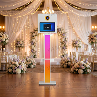 Kiosque photo DSLR à écran tactile 15,6 pouces, directement de l'usine, avec support lumineux RGB et imprimante pour mariages et événements
