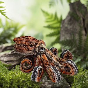 Decoración de acuario con forma de pulpo, coral, bronce, plata, gris, adorno artesanal de resina para decoración artística de peceras - Product Image 2