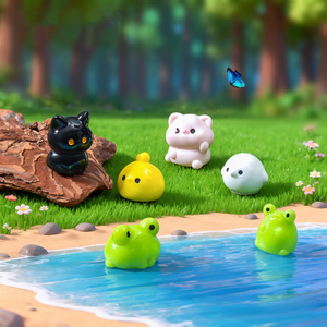 Figuras de Animales en Miniatura de Resina, Surtido de Ranas y Cerdos, para Decoración de Escritorio, Coche, Accesorios de Jardín de Hadas y Escenas en Miniatura DIY - Product Image 3