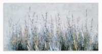 Toile texturée abstraite bleu-gris avec paysage de prairie, art mural non encadré et non tendu pour la décoration moderne de la maison
