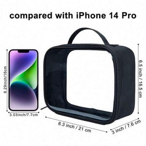 Bolsa de Aseo de PVC Impermeable con Logotipo Personalizado al por Mayor, Bolsa de Cosméticos Transparente de PVC Portátil de Viaje con Asa - Product Image 2