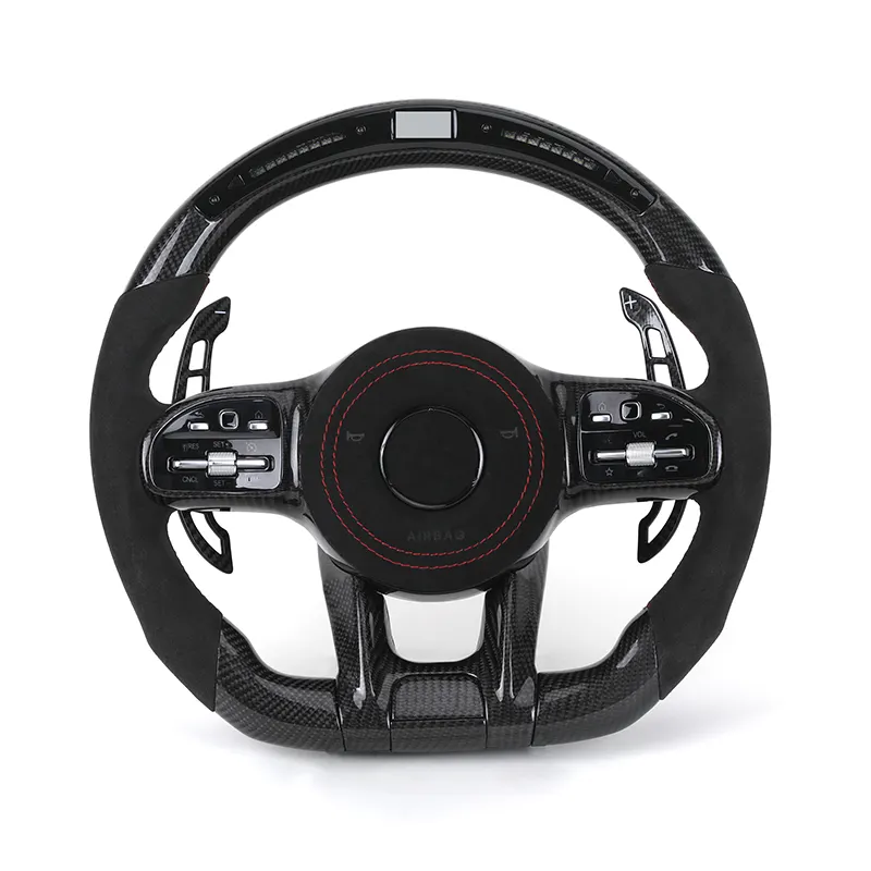 Custom Volante Lenkrad Carbon Paddle Half Alcantara LED Steering Wheel for Mercedes W205 W221 Gle Coupe W166 C292 W463 W447 Vito