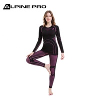 Alpine PRO Conjunto de ropa interior de esquí para mujer Transpirable Térmico Sin costuras Deportes de secado rápido Calzoncillos largos Monos de invierno