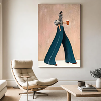 Peinture à l'huile moderne audacieuse peinte à la main mode femme Portrait Chic intérieur mur Art pour la décoration intérieure