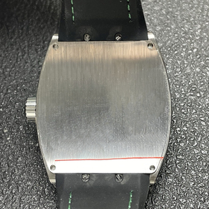 Montre mécanique automatique unisexe de luxe sertie de moissanite, forme tonneau, verre saphir, bracelet en cuir vert V45, haute qualité - Product Image 5
