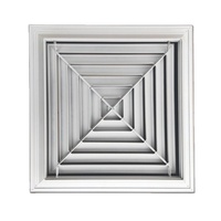 Grille de Diffusion d'Air Carrée en ABS/PVC de 2 mm d'Épaisseur, Facile à Installer au Plafond ou au Mur, pour Cuisine, Salle de Bain et Conduites CVC