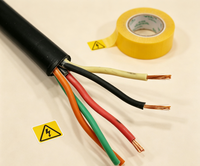 Câble flexible résistant aux intempéries SJOOW SOOW 3x13AWG PE/CPE en caoutchouc 300/600V, pour éclairage extérieur industriel, pelouse, aménagement paysager