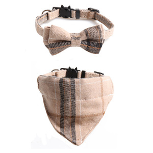 Nuevo <span class=keywords><strong>Collar</strong></span> para Mascotas, Conjunto Británico de Dos Piezas con Lazo, Pañuelo Triangular y Campana, Cierre con Hebilla y Patrón a Cuadros, <span class=keywords><strong>Collar</strong></span> para Gatos - Product Image 6