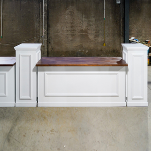 <strong>Portable</strong> White Wooden Folding <strong>Bar</strong> Counter Modular Pine Top Wedding Event Party Catering Furniture - Product Image 5