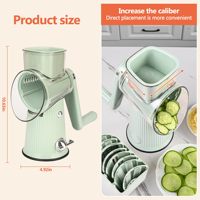 Râpe à fromage manuelle rotative pour coupe-légumes Trancheuse à pommes de terre Mandoline Hachoir à légumes multifonctionnel Accessoires de cuisine