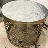 Table basse extensible moderne en acier inoxydable panneau MDF art en acier marque familiale pour salon appartement chambre à coucher-vente en gros