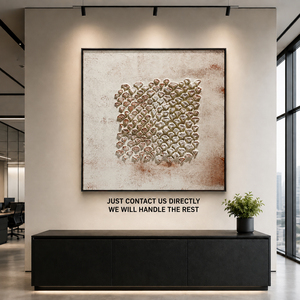 Luxury Hand Painted Textured Oil Painting 3D Geometric Relief <b>Wall</b> Art Custom Artwork for Hotel Lobby Commercial Project - Product Image 2