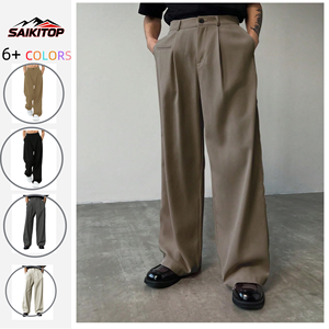 <span class=keywords><strong>Pantaloni</strong></span> da <span class=keywords><strong>Uomo</strong></span> a <span class=keywords><strong>Vita</strong></span> <span class=keywords><strong>Bassa</strong></span> con Pieghe e Gamba Larga, Casual ed Eleganti, con Tasche - Product Image 1