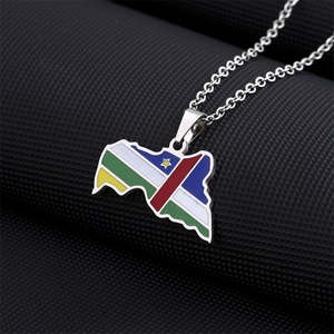 Nuevo Collar con Mapa de la República Centroafricana, Colgante Personalizado con Forma de Mapa de País, Collar de Acero Inoxidable con Mapa - Product Image 3