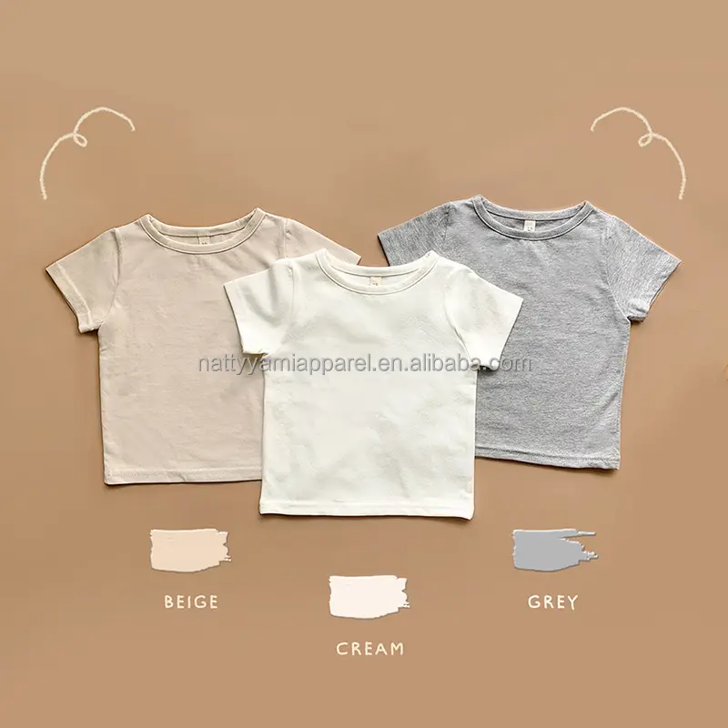 1Pcs Custom Logo RTS Summer Newborn Infant Toddler Boys Girls Clothes Cotton Baby Tee Shirt