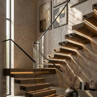 Escalier flottant sur mesure de haute qualité, escalier flottant à poutres cachées pour la décoration intérieure de villas et d'appartements