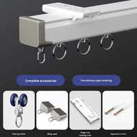 Rail de rideau pour plafond et montage mural Rails de rideau en aluminium avec accessoires pour la maison chambre à coucher fenêtre haute se déplacer en douceur