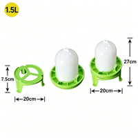 Mangeoire et abreuvoir automatiques pour poulets de style européen, 1,5 L, 3 L, 6 L, en plastique de haute qualité avec pieds amovibles