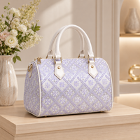 Sac à main Boston de luxe pour femme, en textile tissé traditionnel, élégant et structuré, avec fermeture éclair, portable, pour le quotidien et la mode