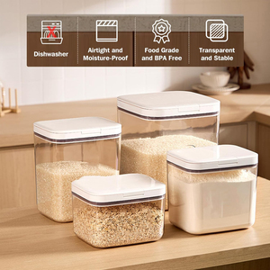 Wholesale Plastic PP Glossy Rectangle Home Kitchen Rice Storage <b>Containers</b> 20-35L Capacity Moisture Proof Food Grains Lids - Product Image 3