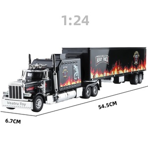 Modèles de voitures à l'échelle 1:24, <span class=keywords><strong>camion</strong></span> lourd américain Actros avec conteneur, Peterbilt 389, modèle en alliage métallique, <span class=keywords><strong>jouet</strong></span> de <span class=keywords><strong>camion</strong></span> en alliage métallique - Product Image 1
